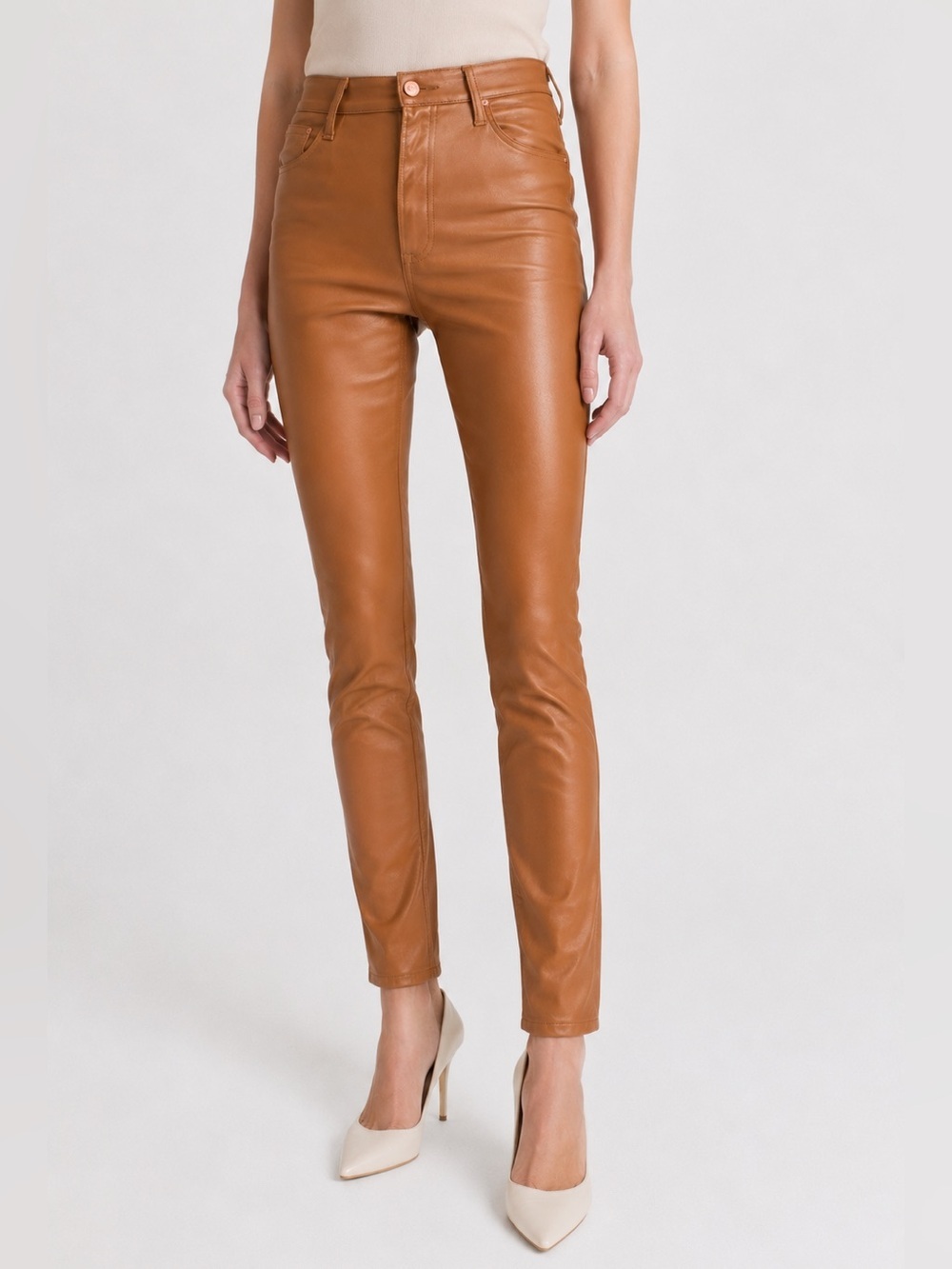 Mother High Waisted Rail Skimp Faux Leather Pants